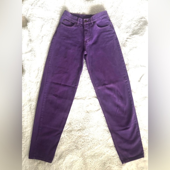 Vintage GUESS Ultra High Rise Mom Purple Jeans Georges Marciano Size: 28 - Picture 3 of 6